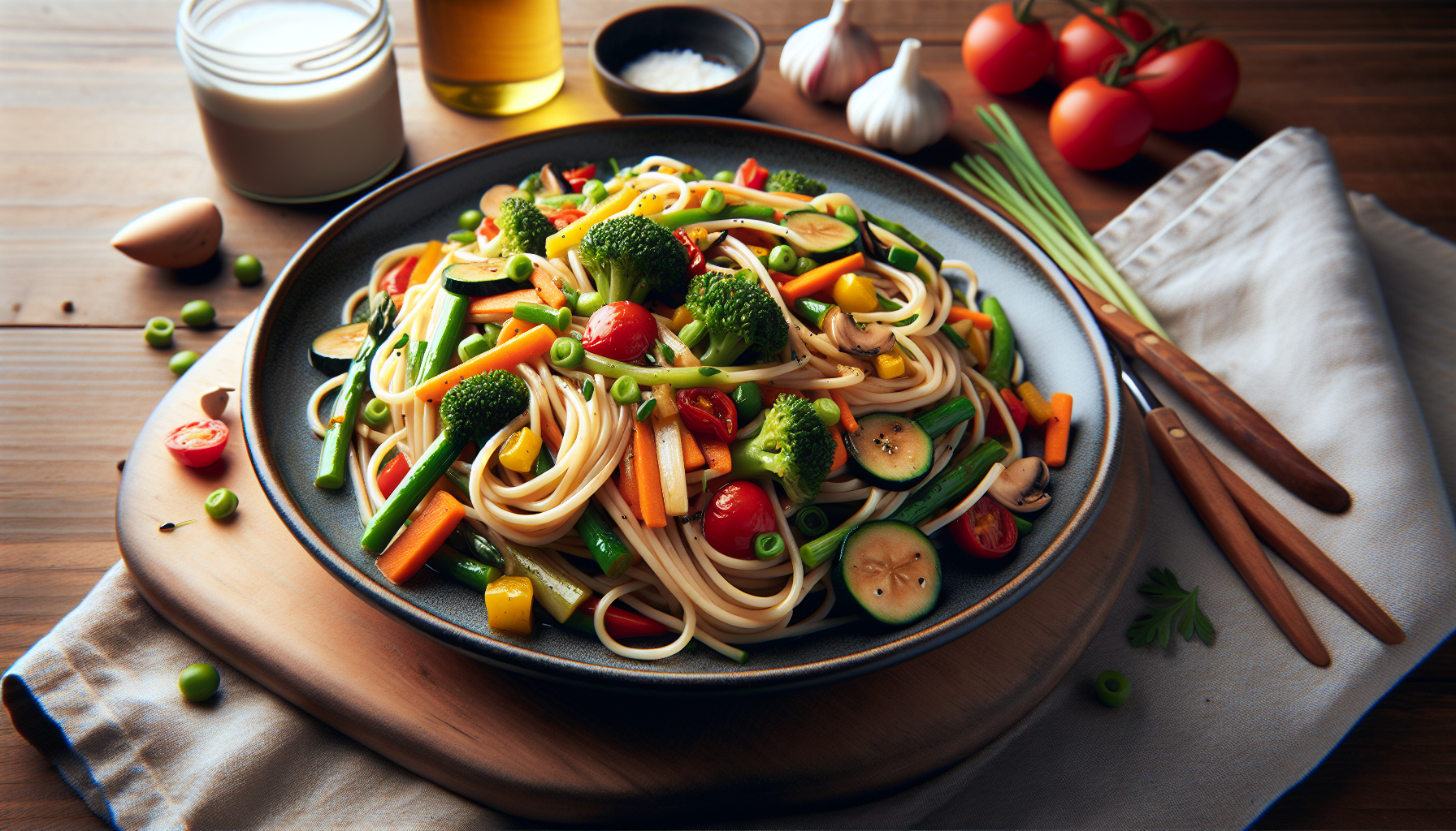 spaghetti di soia con verdure